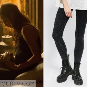 ASO Hayley Marshall - Acid-Wash Moto Leggings